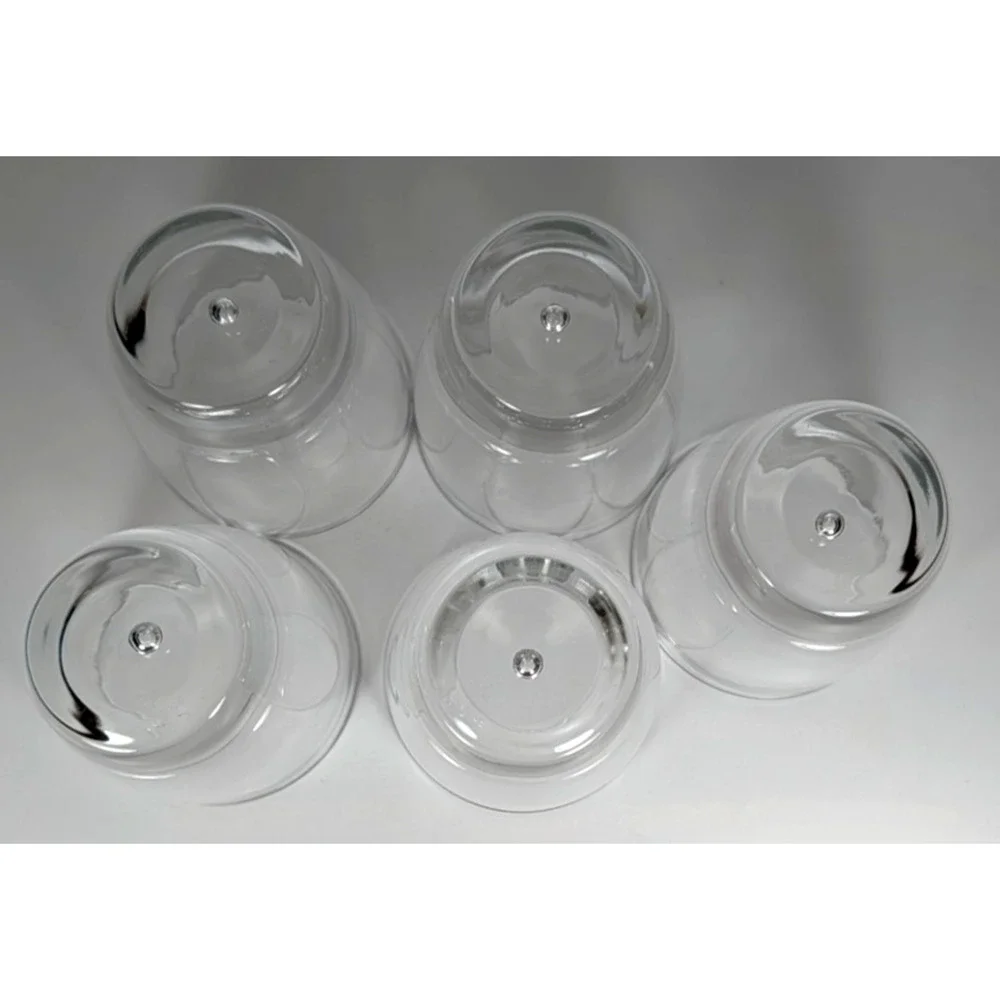 Bormioli Rocco Luna Double Old Fashioned Glasses 12 oz Bubble Base Set of 5